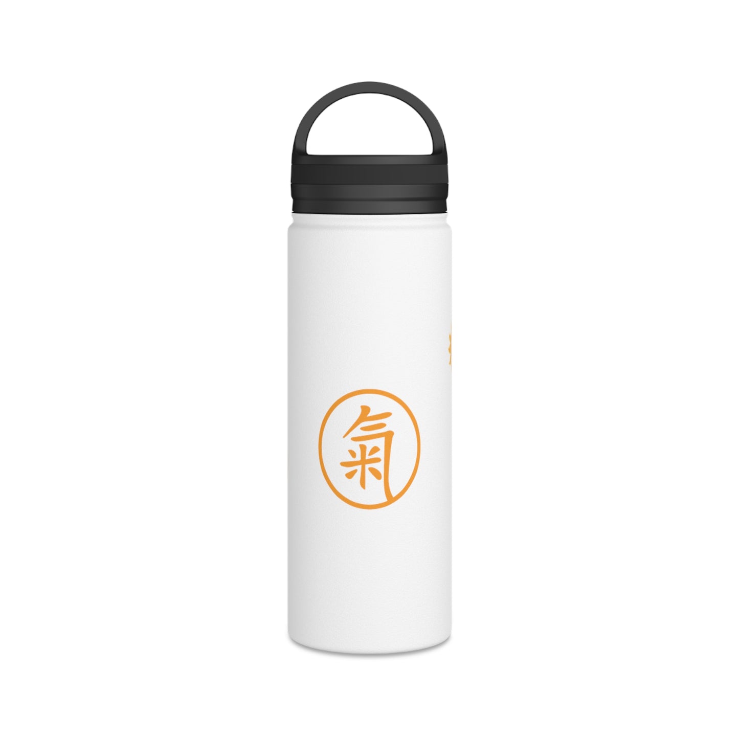Water Bottle - Orange Qi (氣) Stainless Steel Bottle with Handle Lid