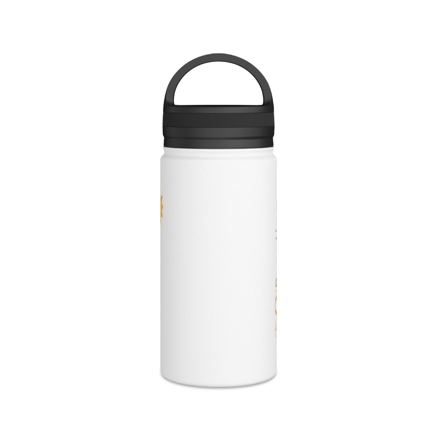 Water Bottle - Orange Qi (氣) Stainless Steel Bottle with Handle Lid